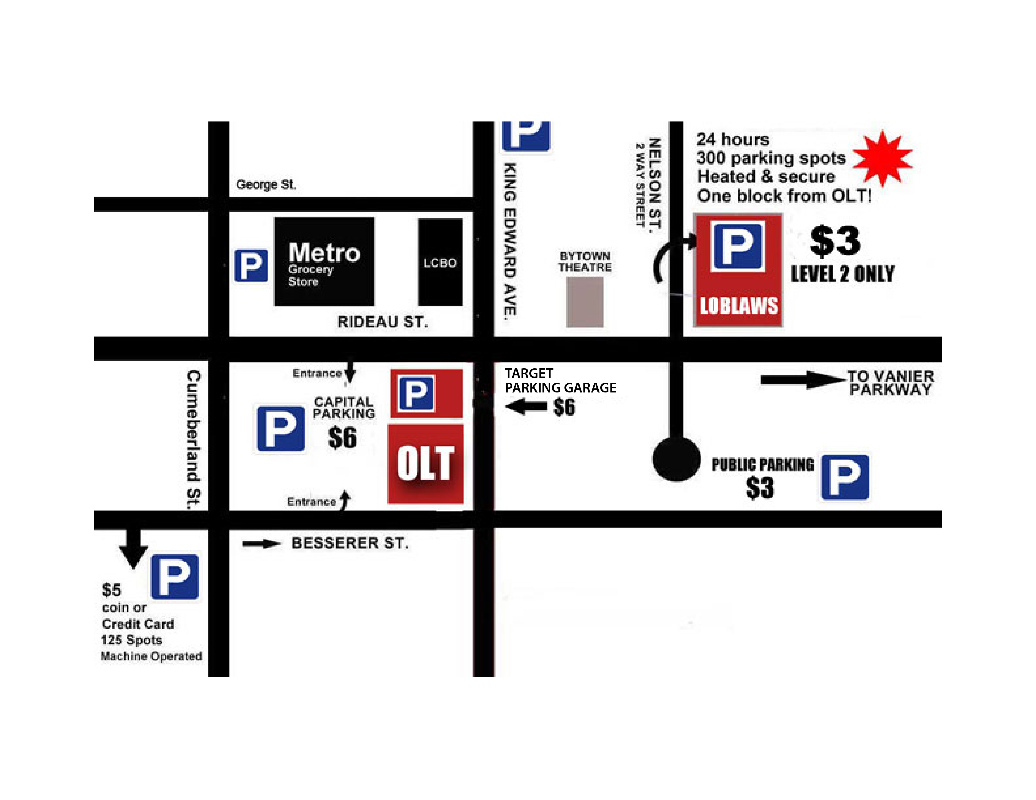 Parking Ottawa Little Theatre